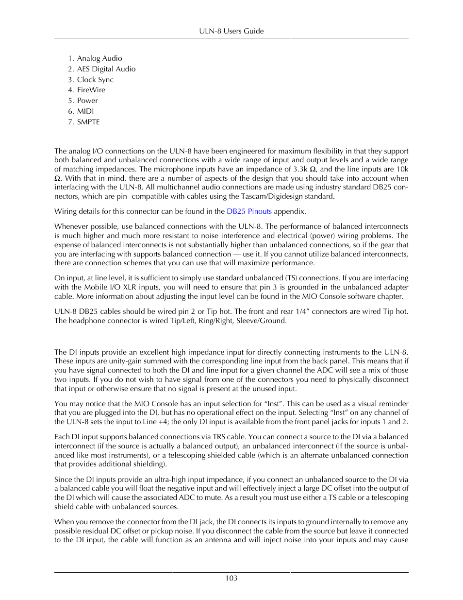 Analog audio connections, Connecting to the dis | Metric Halo Mobile I/O User Manual | Page 103 / 371