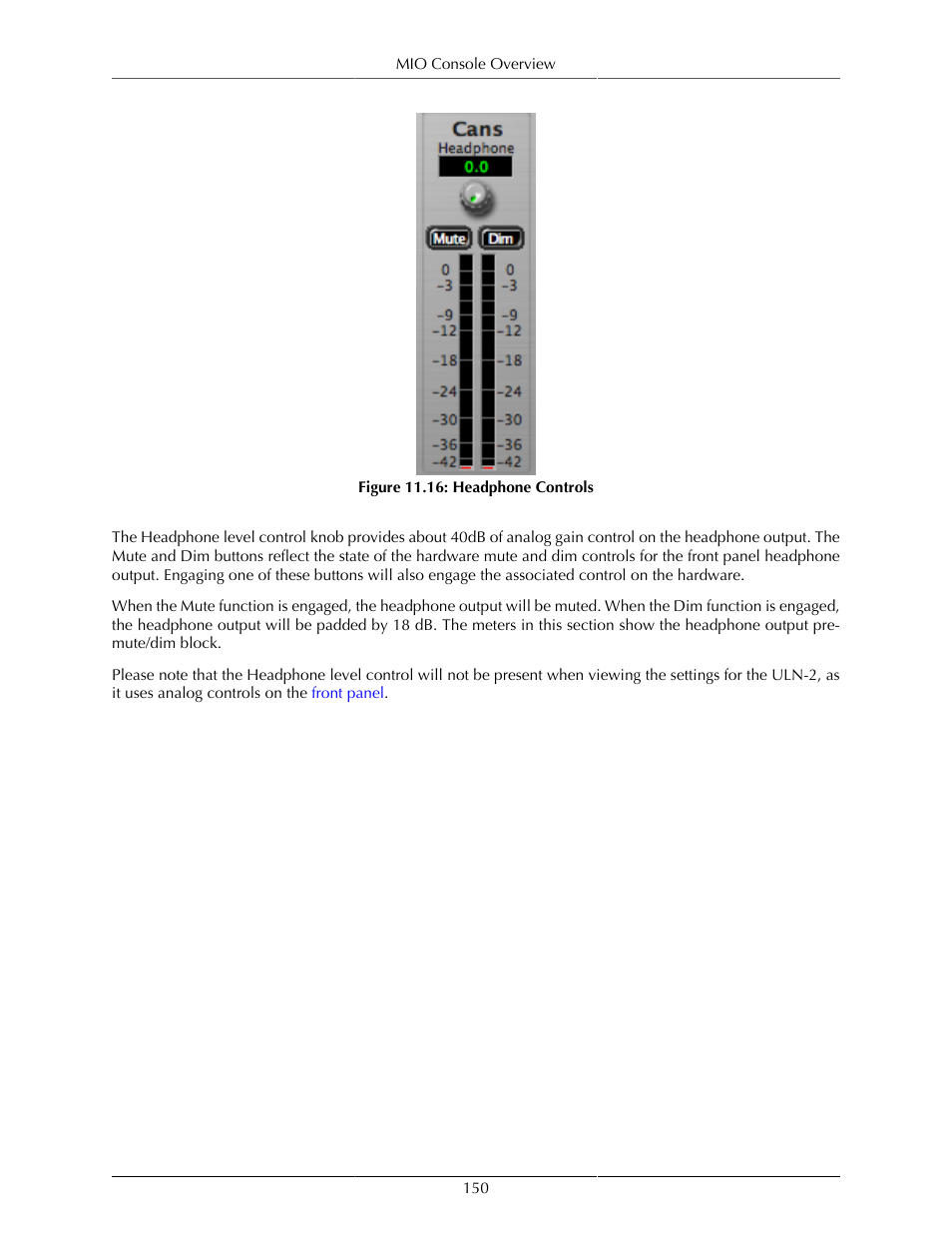 Headphone controls | Metric Halo Mobile I/O User Manual | Page 150 / 371