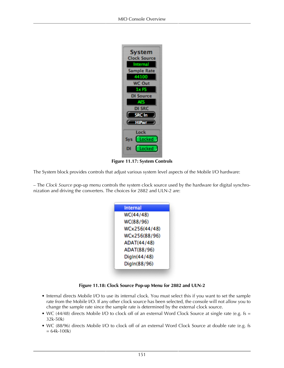 System controls | Metric Halo Mobile I/O User Manual | Page 151 / 371