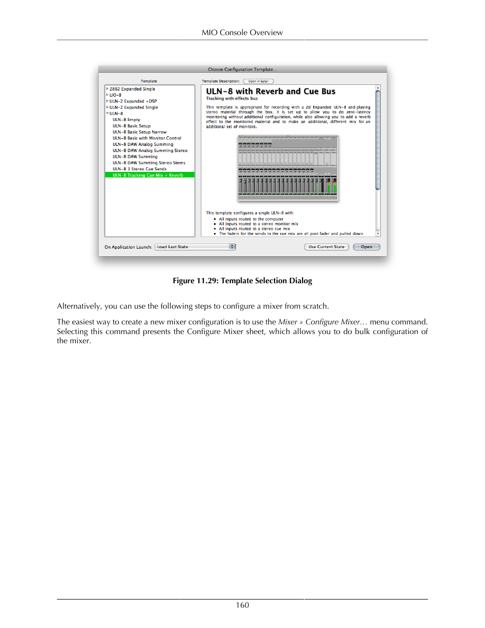 Template selection dialog | Metric Halo Mobile I/O User Manual | Page 160 / 371