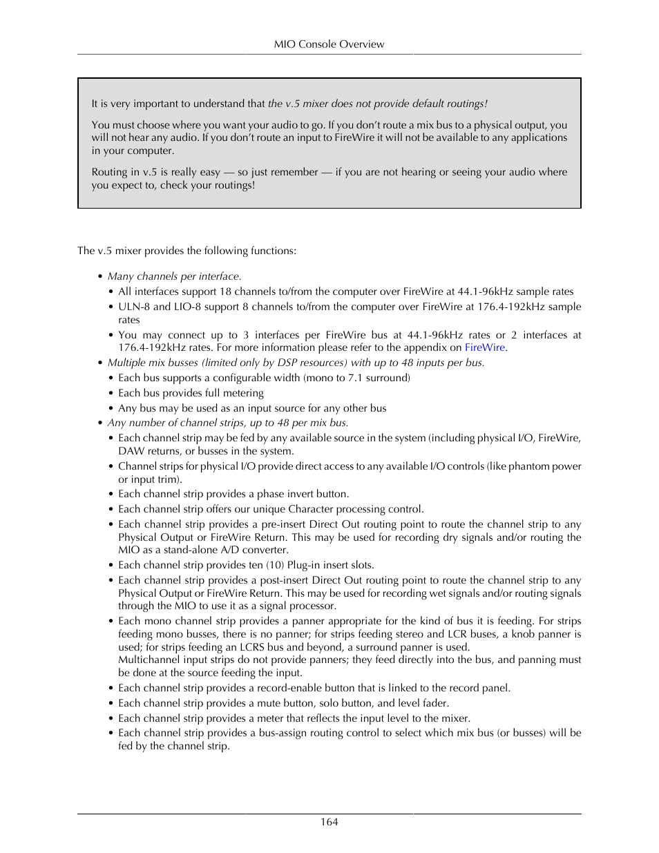 A quick tour of the v. 5 mixer | Metric Halo Mobile I/O User Manual | Page 164 / 371