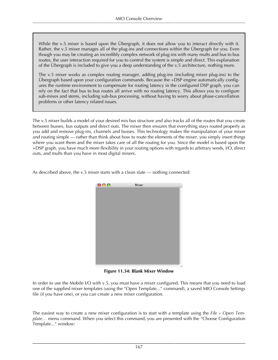 Configuration, Using templates for configuration, 167 using templates for configuration | Blank mixer window | Metric Halo Mobile I/O User Manual | Page 167 / 371