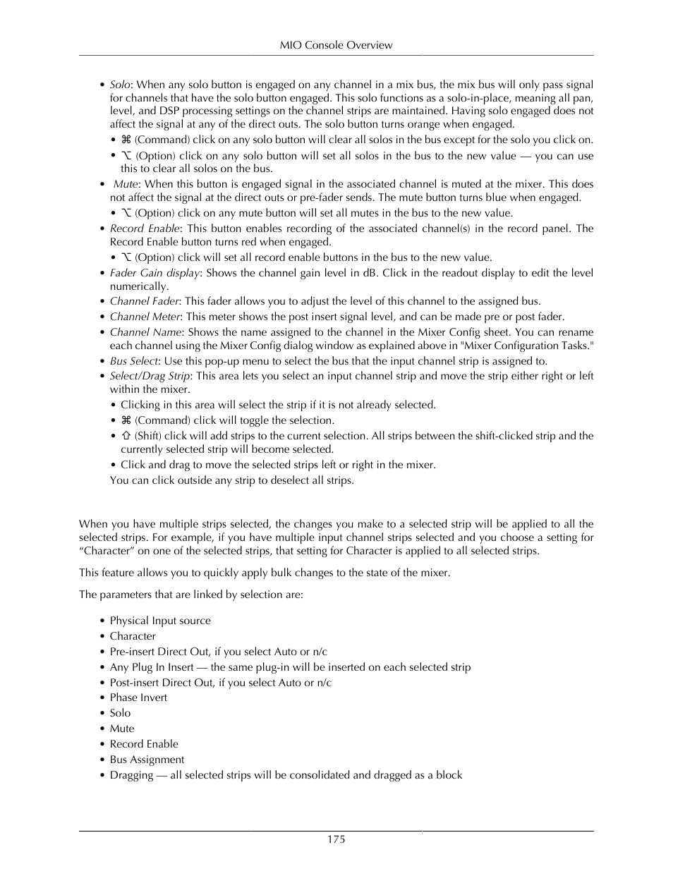 Selection-based linking | Metric Halo Mobile I/O User Manual | Page 175 / 371