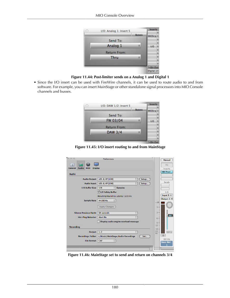 Post-limiter sends on a analog 1 and digital 1 | Metric Halo Mobile I/O User Manual | Page 180 / 371