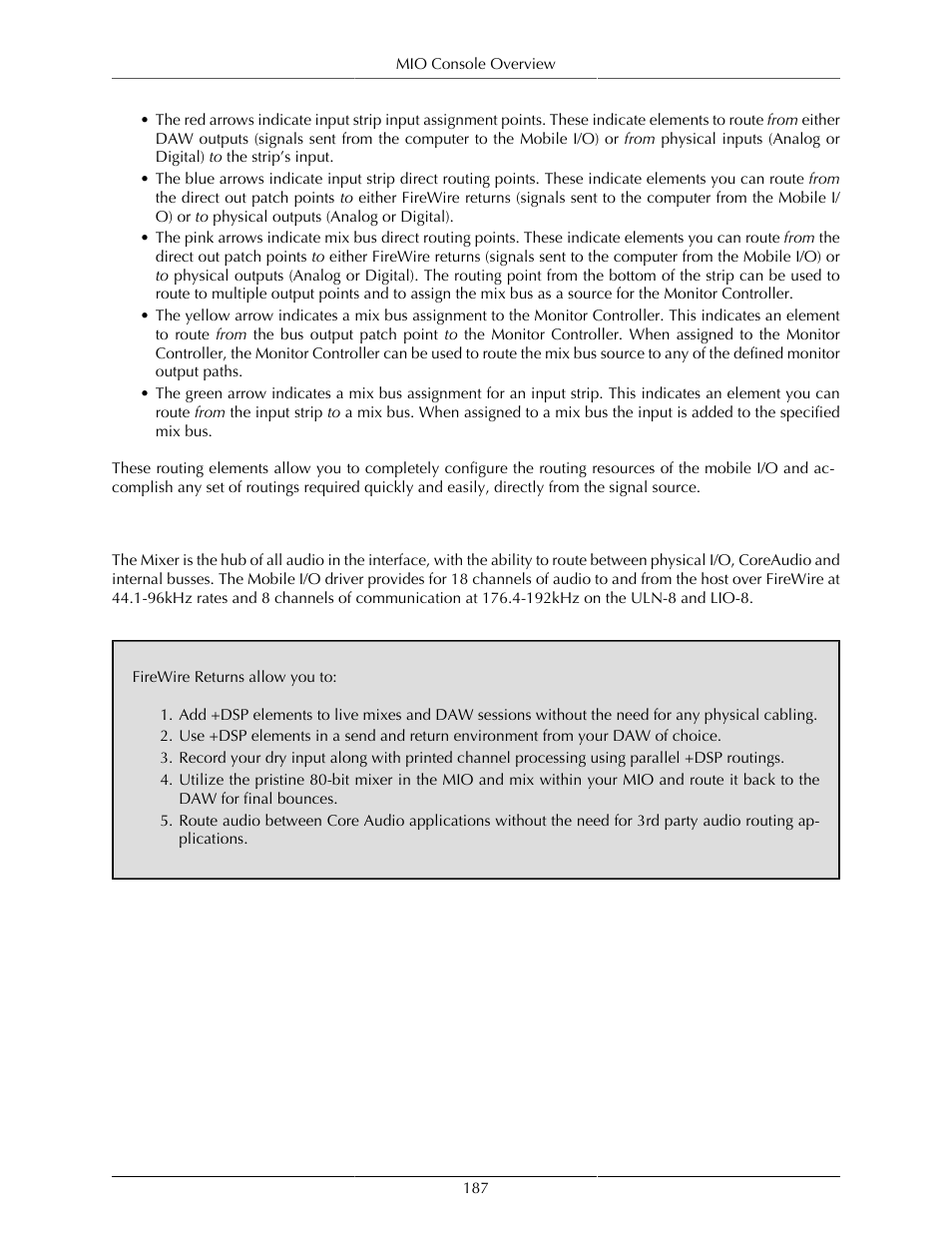 Firewire returns | Metric Halo Mobile I/O User Manual | Page 187 / 371
