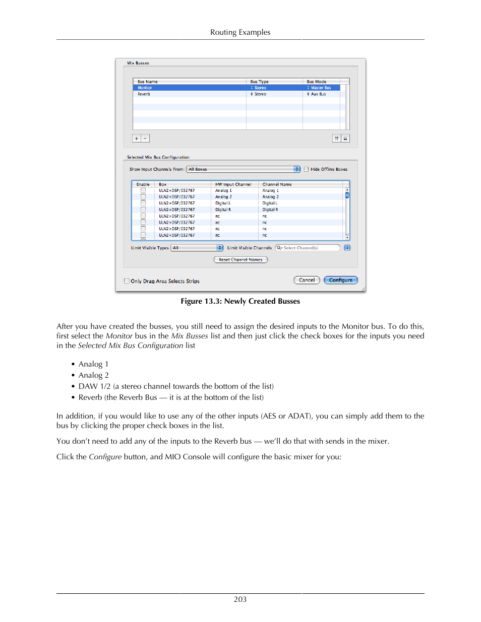 Newly created busses | Metric Halo Mobile I/O User Manual | Page 203 / 371