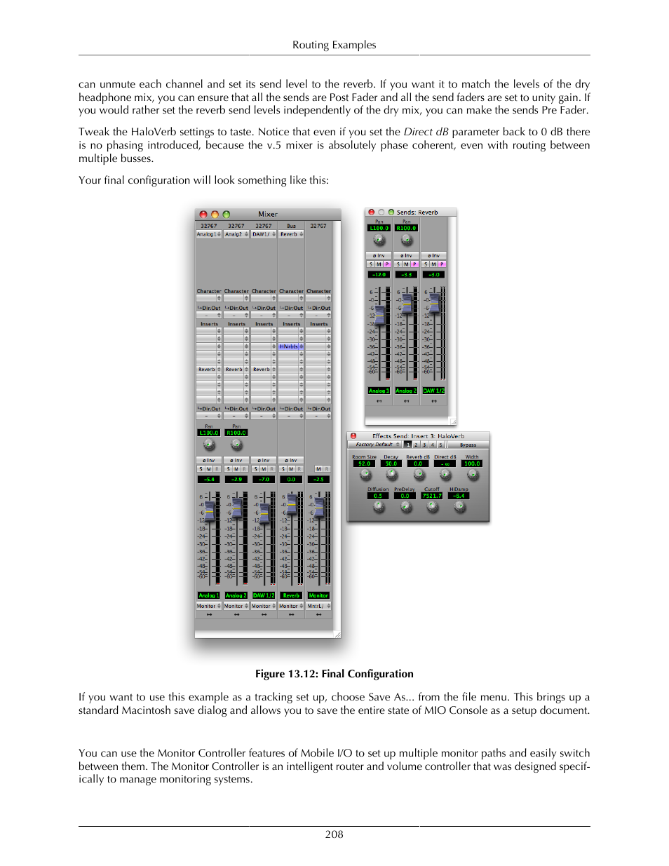 Controlling multiple monitors, Final configuration | Metric Halo Mobile I/O User Manual | Page 208 / 371