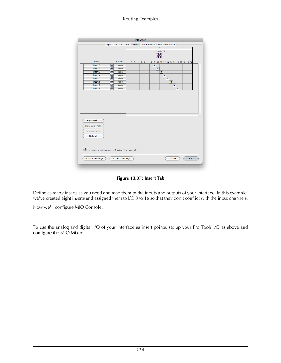 Analog/digital inserts, Insert tab | Metric Halo Mobile I/O User Manual | Page 224 / 371