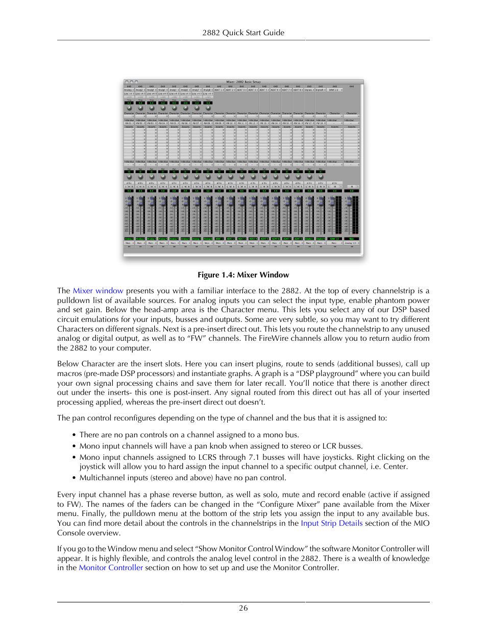 The mixer window, Mixer window | Metric Halo Mobile I/O User Manual | Page 26 / 371