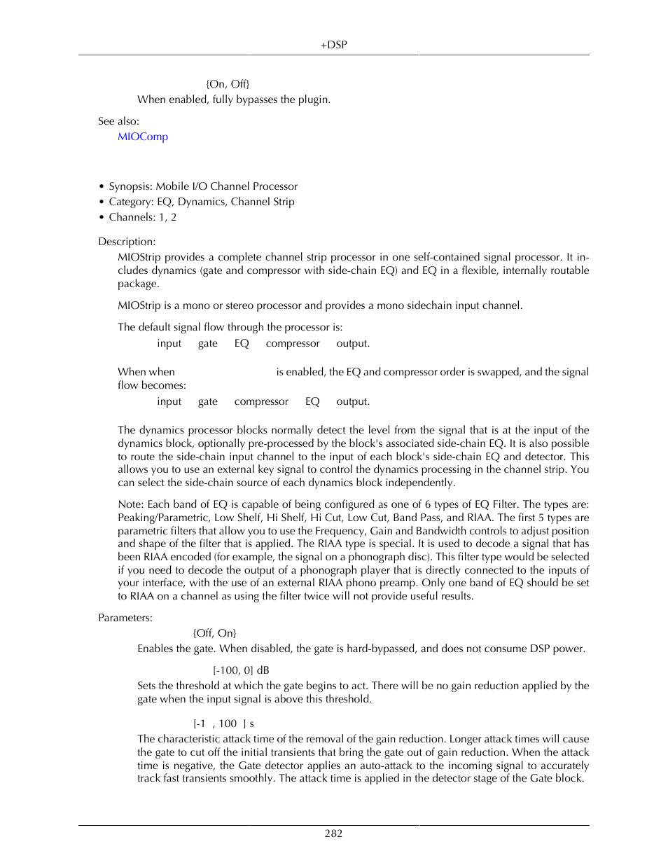 Miostrip | Metric Halo Mobile I/O User Manual | Page 282 / 371