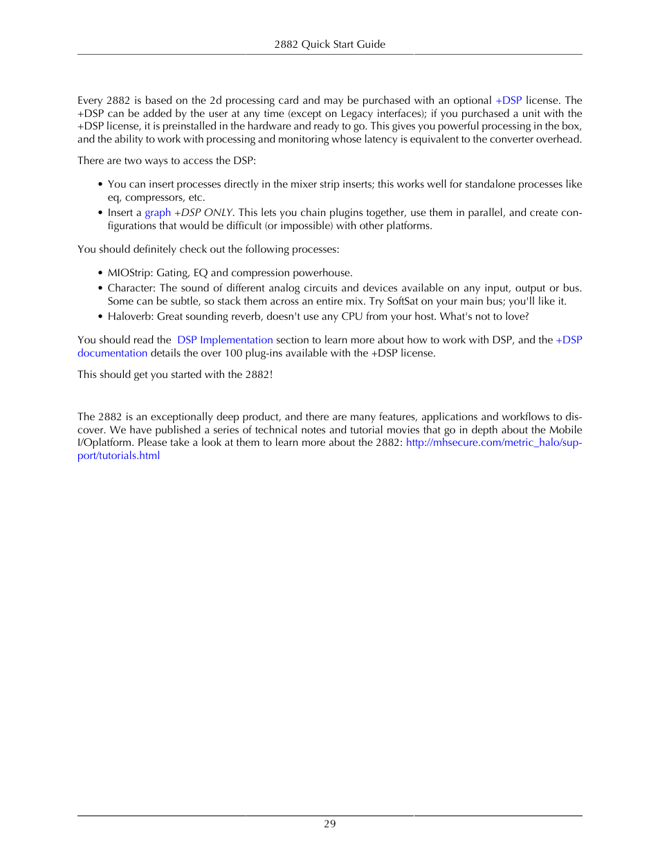Unleash the dsp, Additional resources | Metric Halo Mobile I/O User Manual | Page 29 / 371
