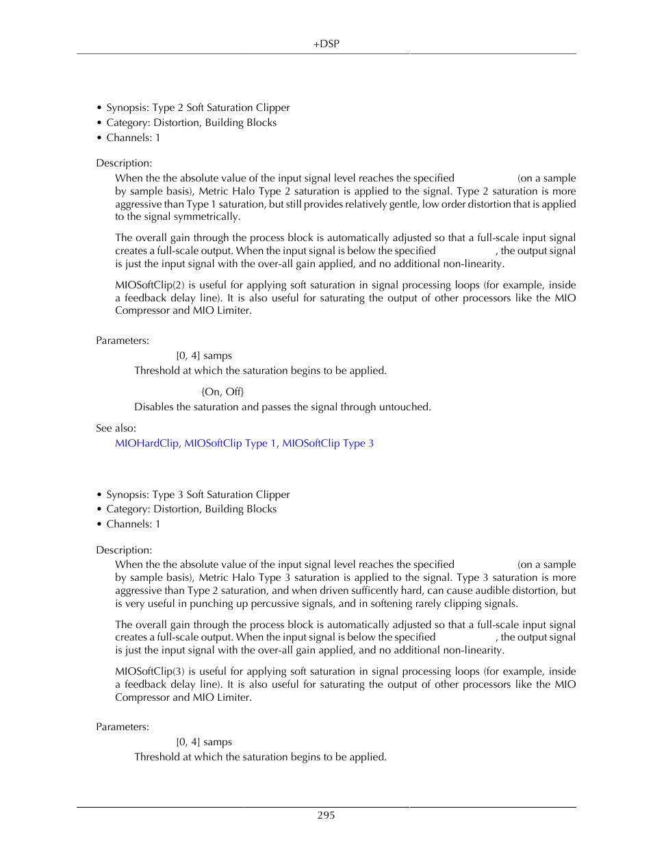 Miosoftclip type 2, Miosoftclip type 3, 295 miosoftclip type 3 | Metric Halo Mobile I/O User Manual | Page 295 / 371