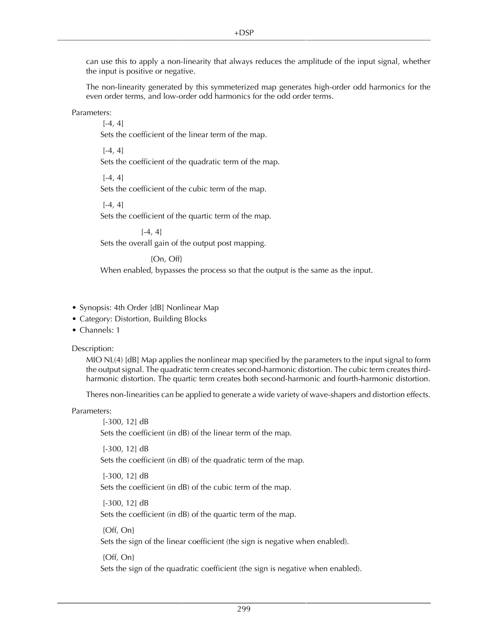 Mio 4th order [db] nonlinear map | Metric Halo Mobile I/O User Manual | Page 299 / 371