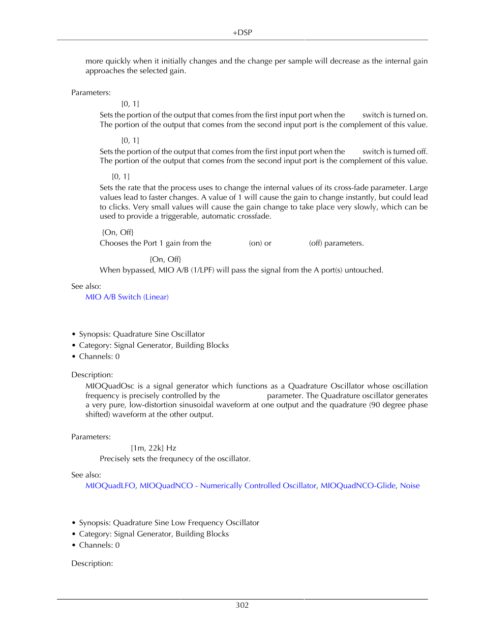 Mioquadosc, Mioquadlfo, 302 mioquadlfo | Metric Halo Mobile I/O User Manual | Page 302 / 371