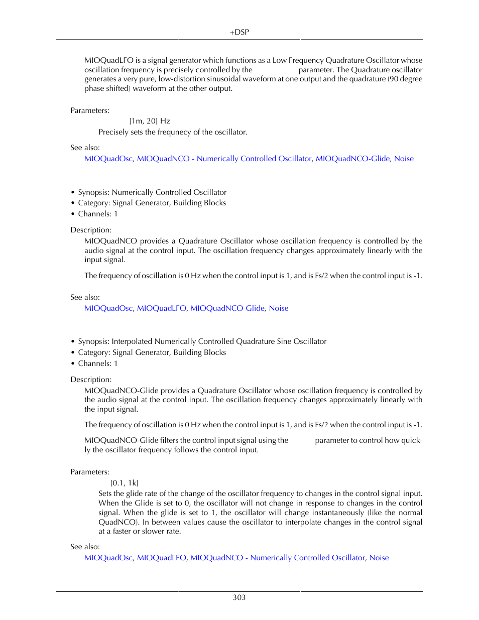 Mioquadnco, Mioquadnco-glide, 303 mioquadnco-glide | Mioquadnco - numerically controlled oscillator | Metric Halo Mobile I/O User Manual | Page 303 / 371