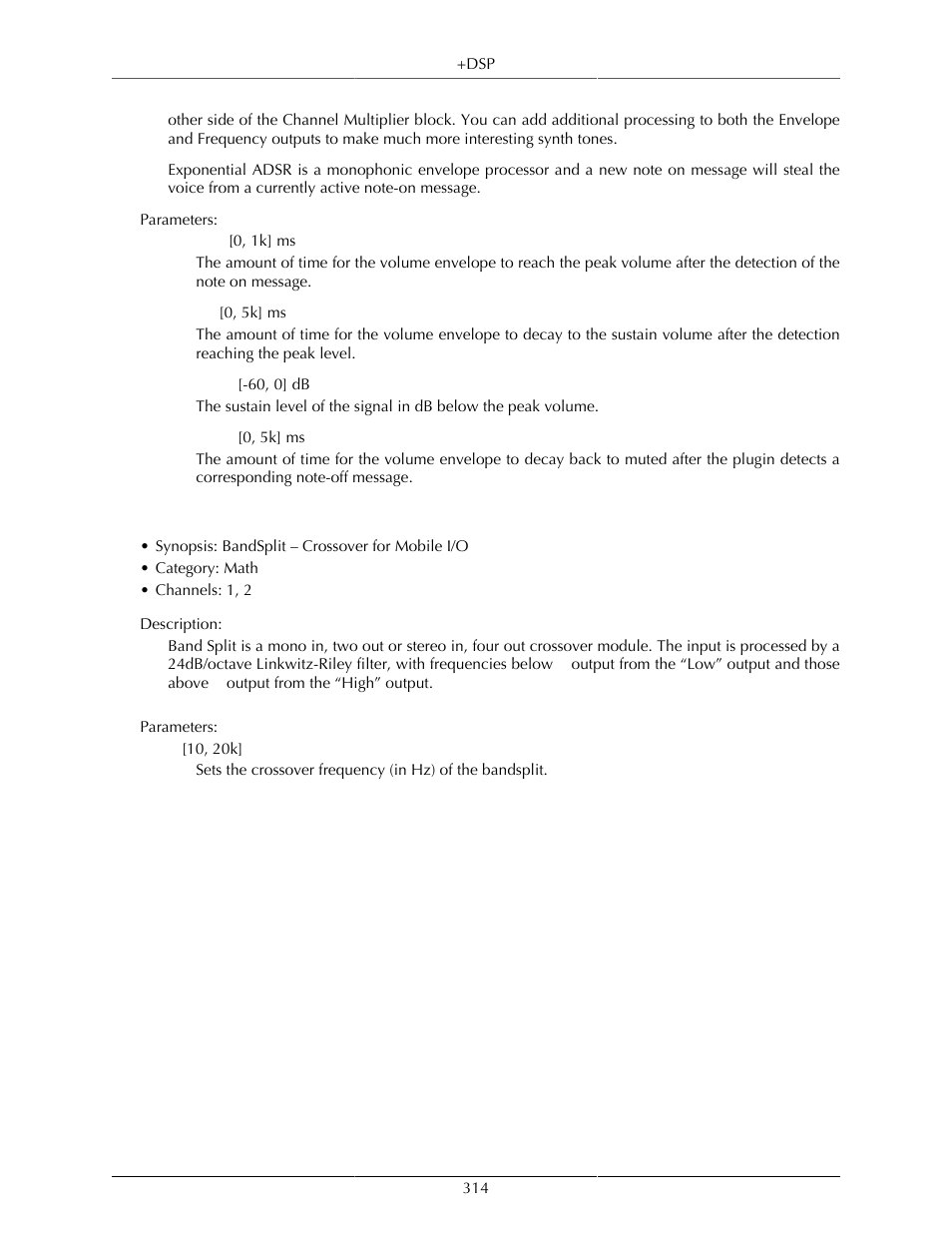 Band split | Metric Halo Mobile I/O User Manual | Page 314 / 371