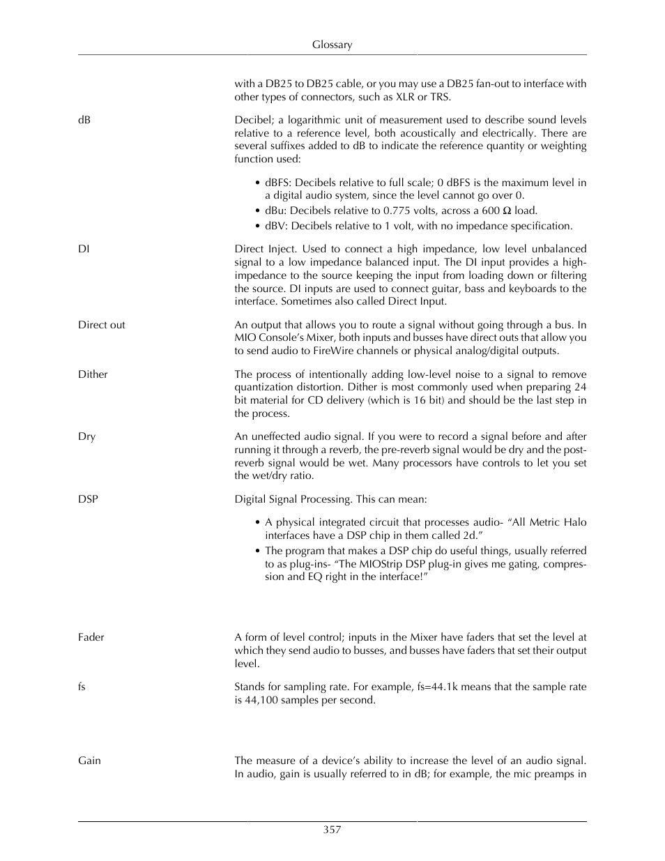 Metric Halo Mobile I/O User Manual | Page 357 / 371