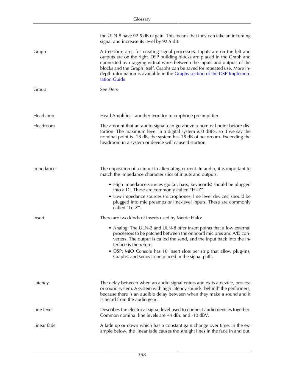 Metric Halo Mobile I/O User Manual | Page 358 / 371