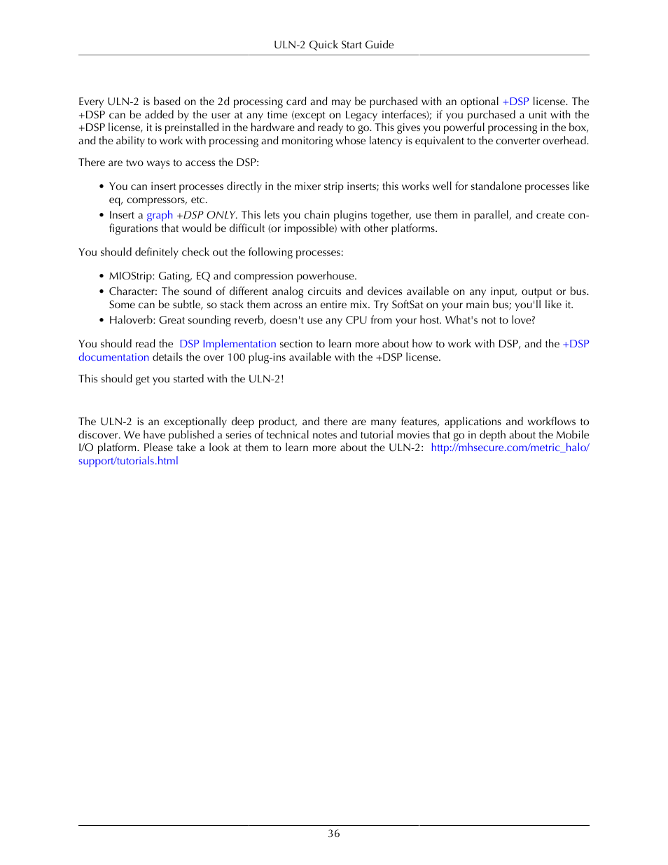 Unleash the dsp, Additional resources | Metric Halo Mobile I/O User Manual | Page 36 / 371