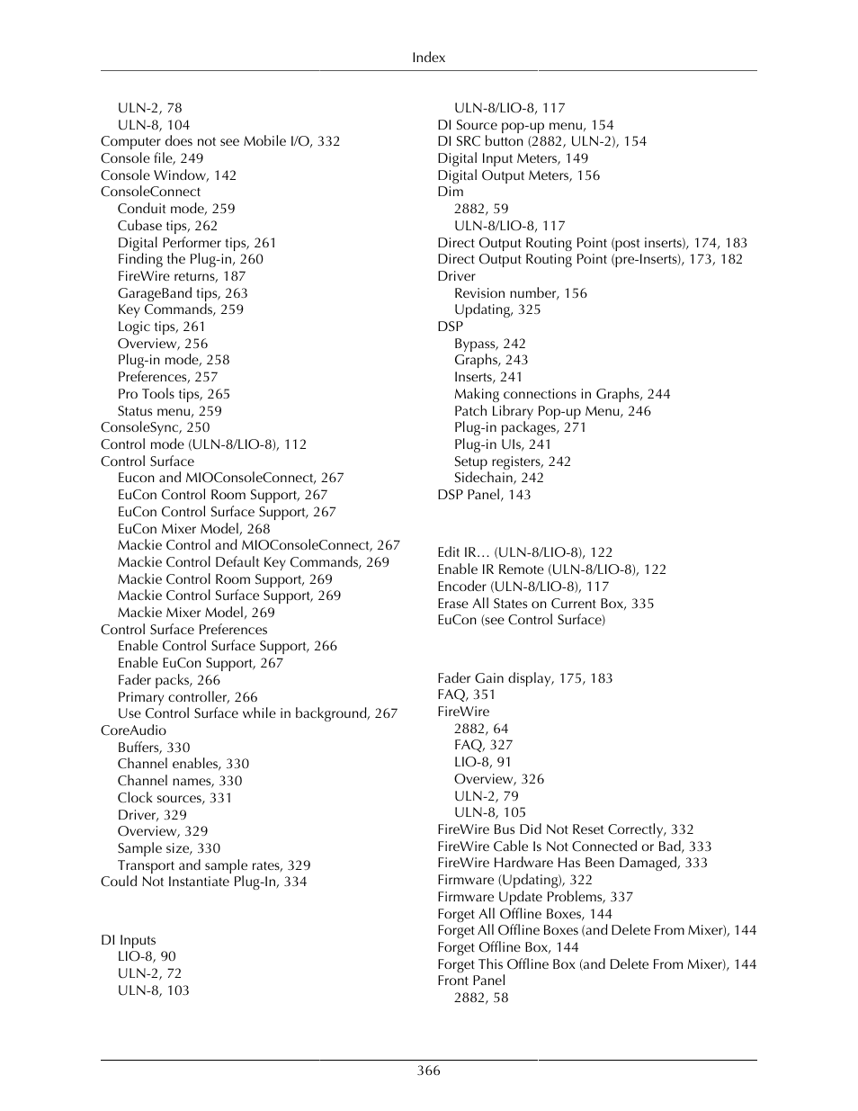 Metric Halo Mobile I/O User Manual | Page 366 / 371