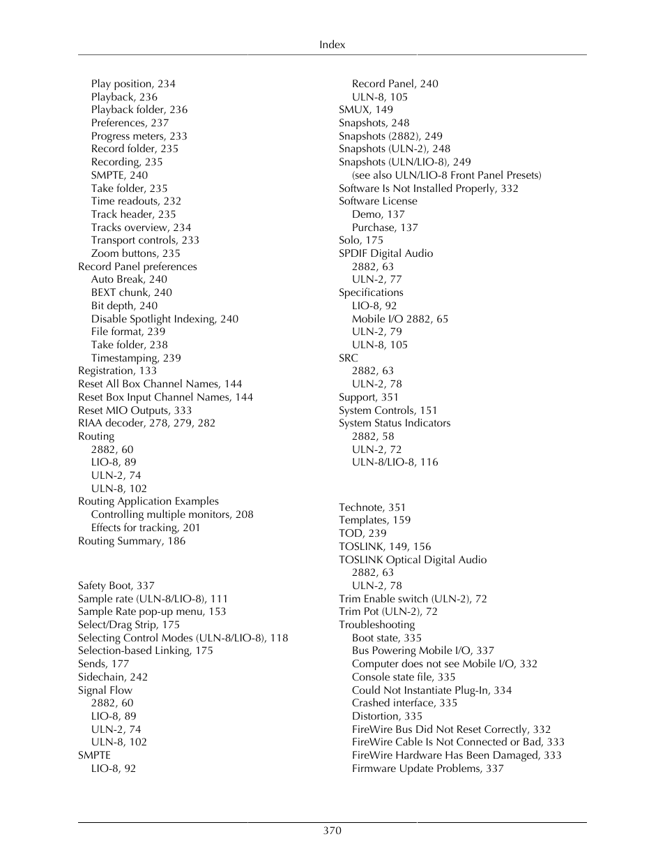 Metric Halo Mobile I/O User Manual | Page 370 / 371