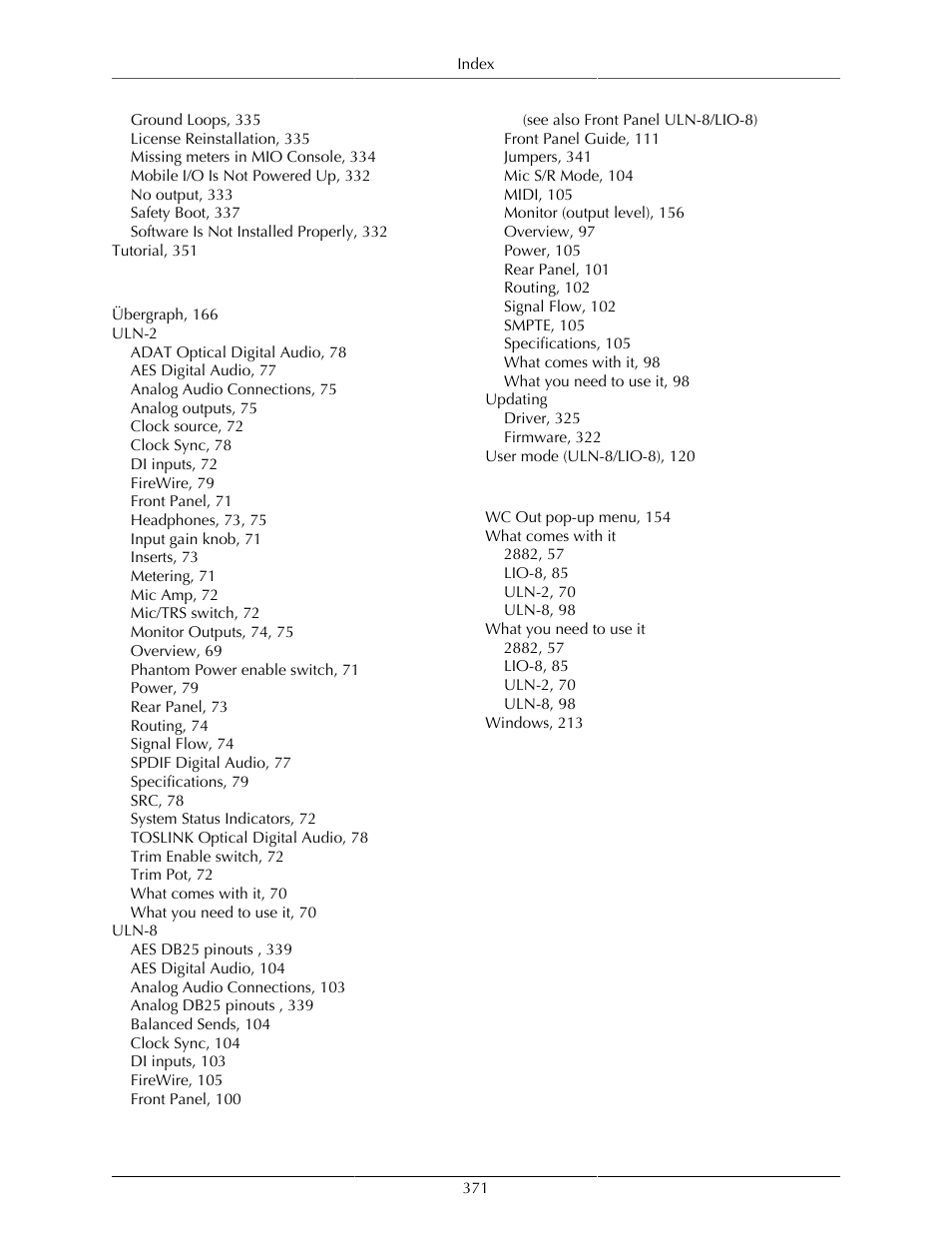 Metric Halo Mobile I/O User Manual | Page 371 / 371