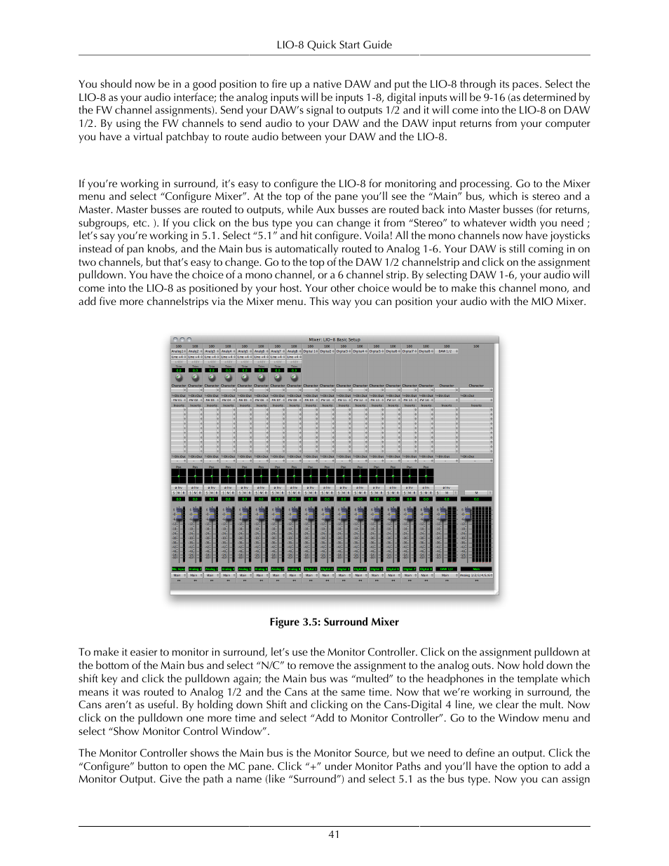 The lio-8 and surround, Surround mixer | Metric Halo Mobile I/O User Manual | Page 41 / 371