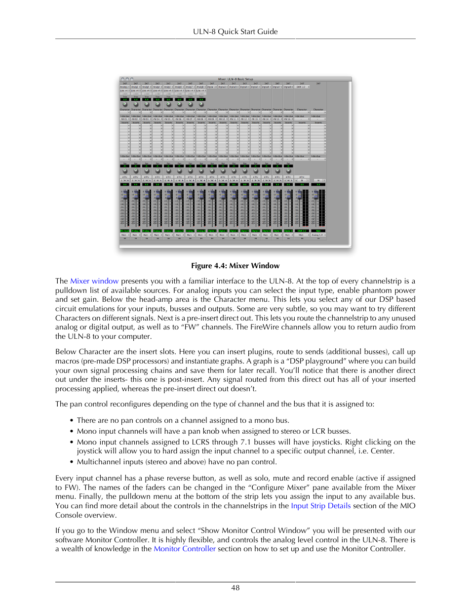 The mixer window, Mixer window | Metric Halo Mobile I/O User Manual | Page 48 / 371