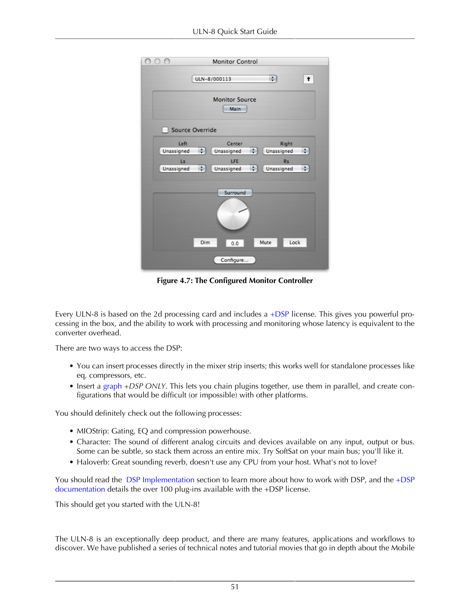 Unleash the dsp, Additional resources, The configured monitor controller | Metric Halo Mobile I/O User Manual | Page 51 / 371