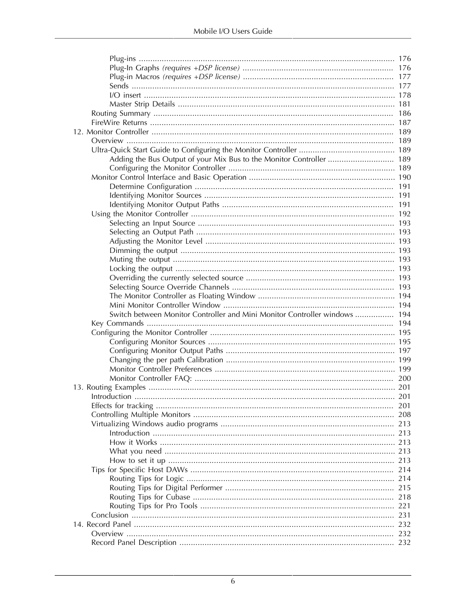 Metric Halo Mobile I/O User Manual | Page 6 / 371