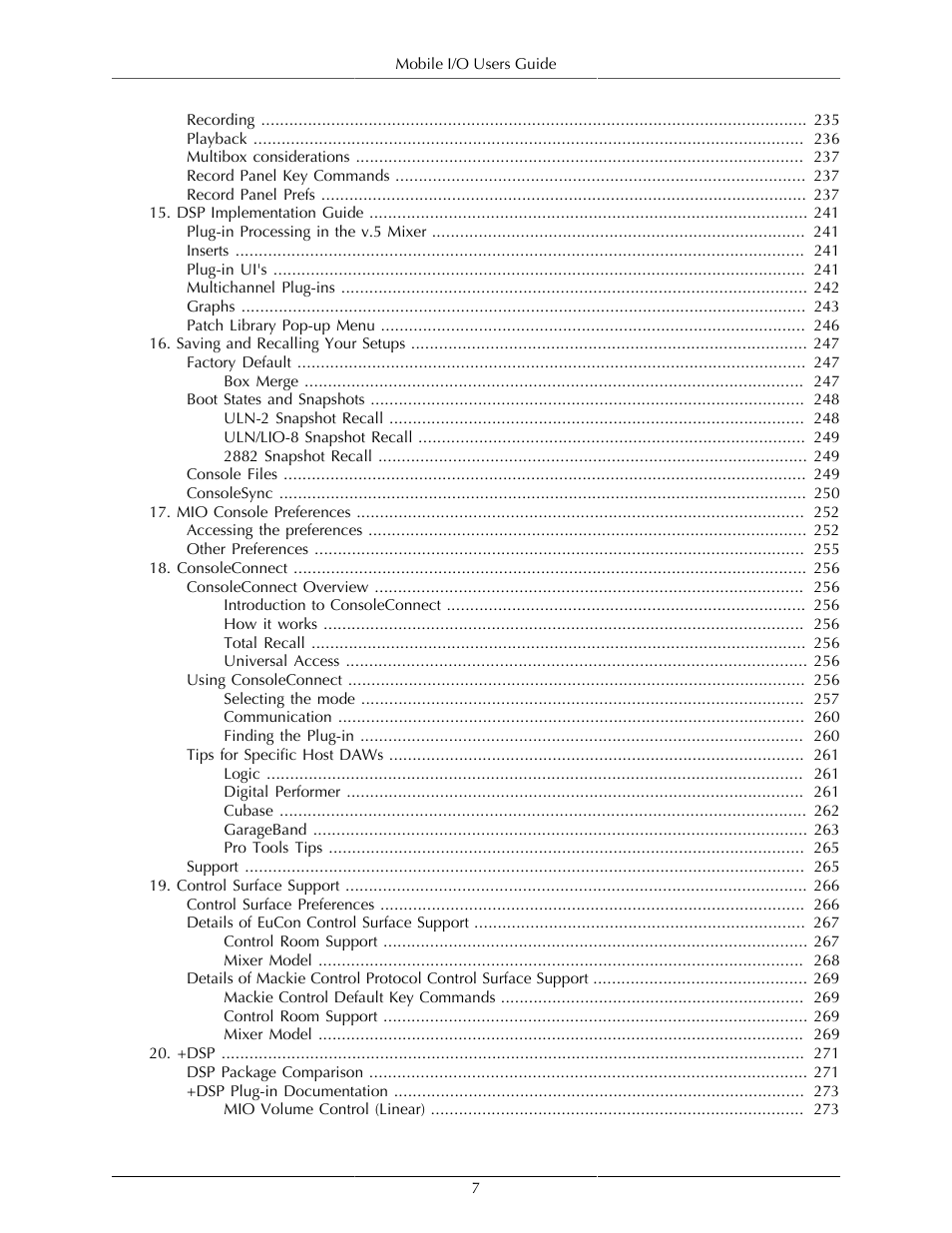 Metric Halo Mobile I/O User Manual | Page 7 / 371