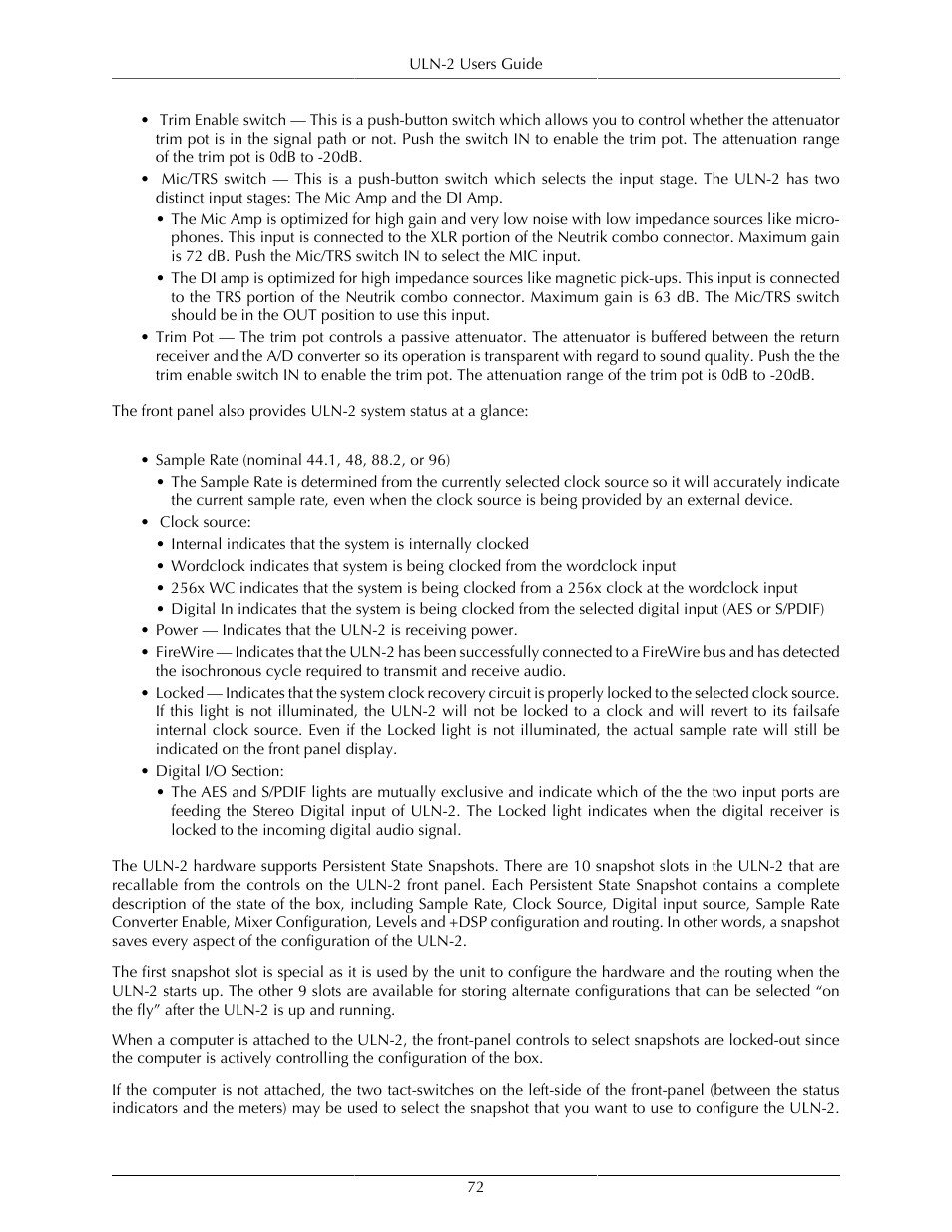 Metric Halo Mobile I/O User Manual | Page 72 / 371