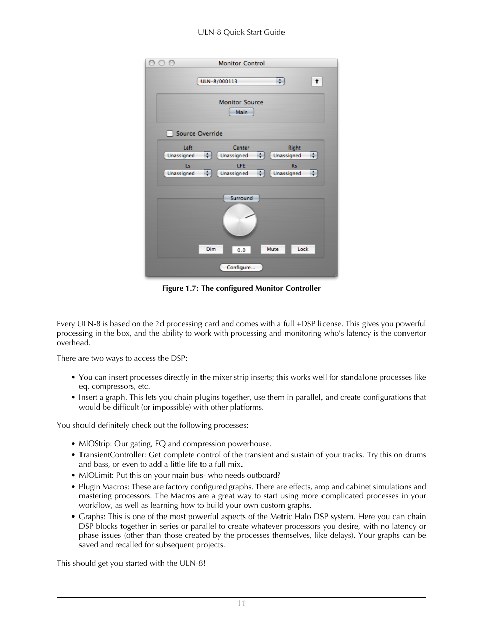 Unleash the dsp, The configured monitor controller | Metric Halo ULN-8 User Manual | Page 11 / 12