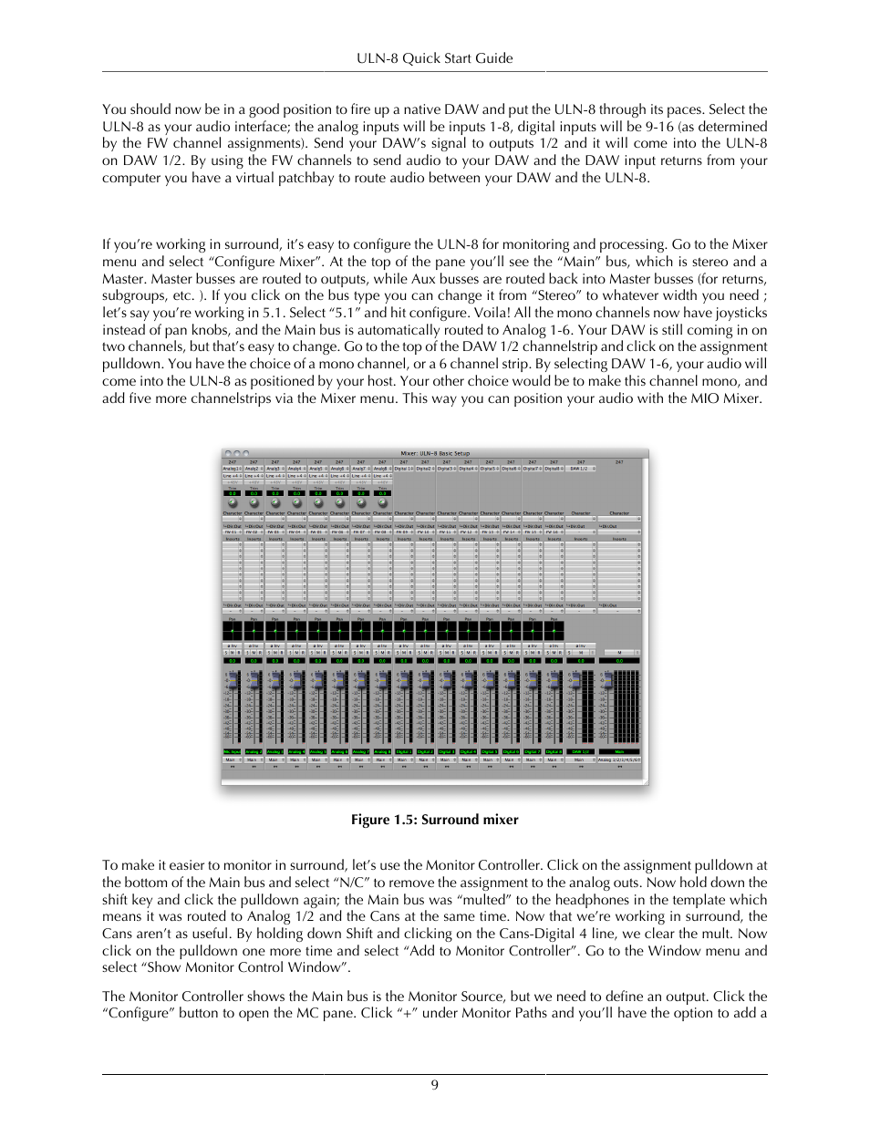 The uln-8 and surround, Surround mixer | Metric Halo ULN-8 User Manual | Page 9 / 12