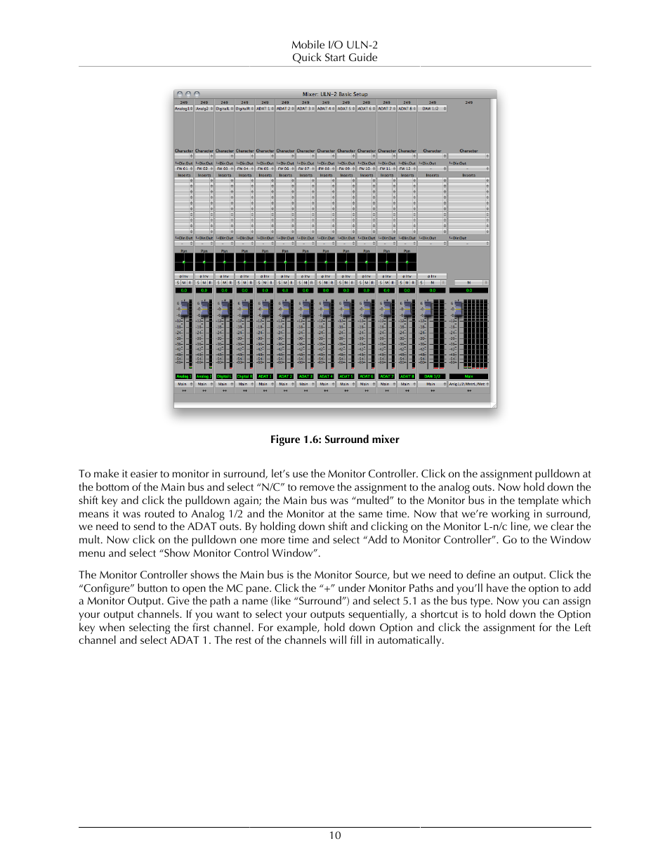 Surround mixer | Metric Halo ULN-2 QuickStartGuide User Manual | Page 10 / 12