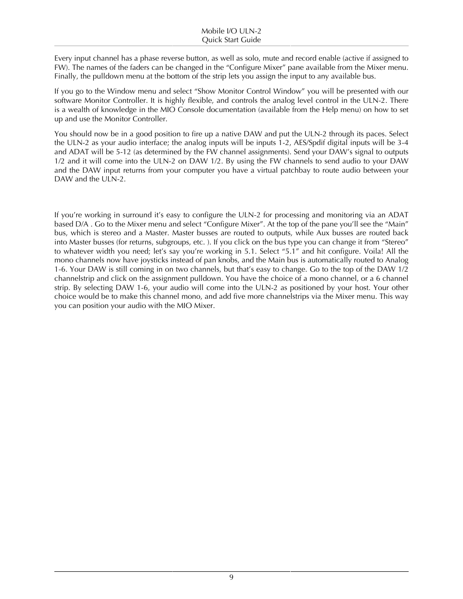 The uln-2 and surround | Metric Halo ULN-2 QuickStartGuide User Manual | Page 9 / 12