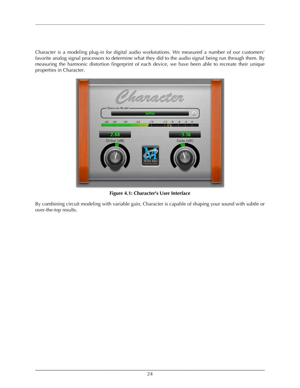 Introduction, Character's user interface | Metric Halo Production Bundle User Manual | Page 24 / 122