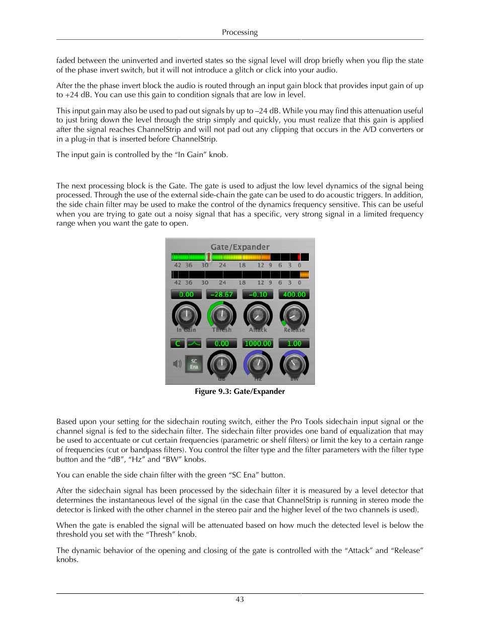 Gate/expander, Theory of operation, Expander/gate with filtered sidechain | Metric Halo Production Bundle User Manual | Page 43 / 122