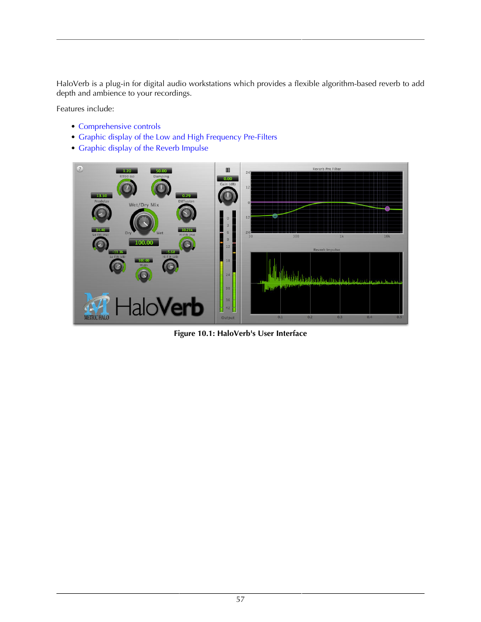 Introduction, Haloverb's user interface | Metric Halo Production Bundle User Manual | Page 57 / 122