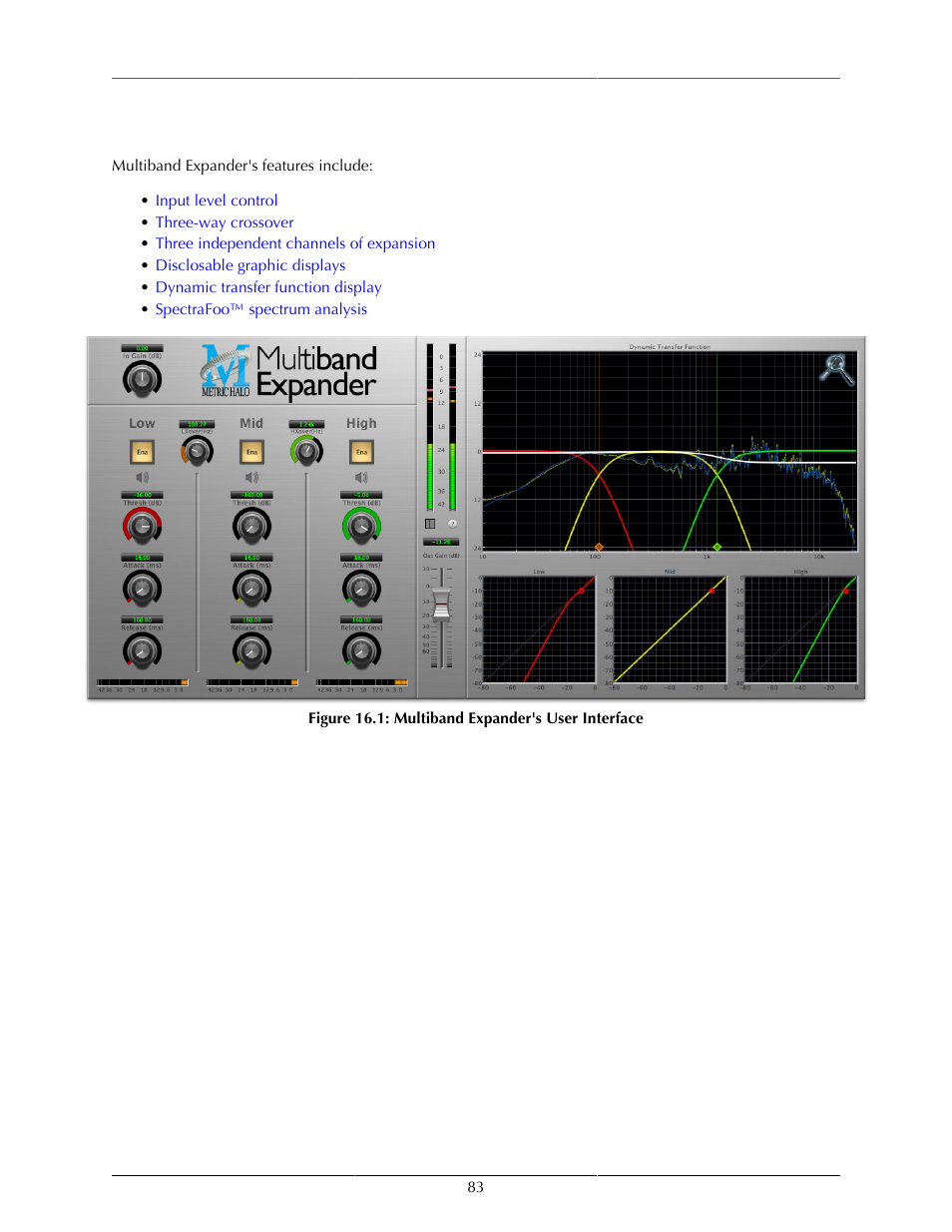 Introduction, Multiband expander's user interface | Metric Halo Production Bundle User Manual | Page 83 / 122