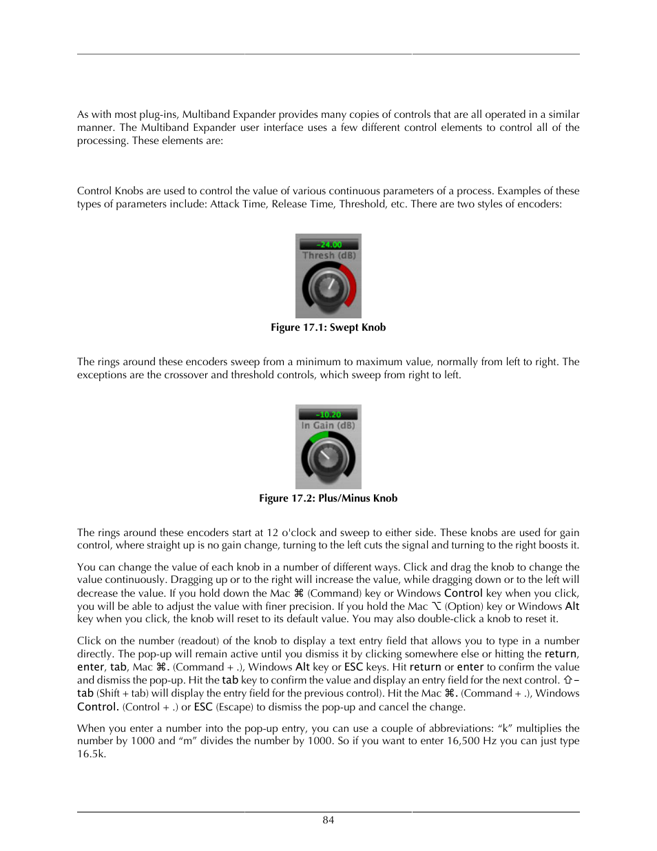 Operation, Control knob, Swept knob | 84 17.2. plus/minus knob | Metric Halo Production Bundle User Manual | Page 84 / 122