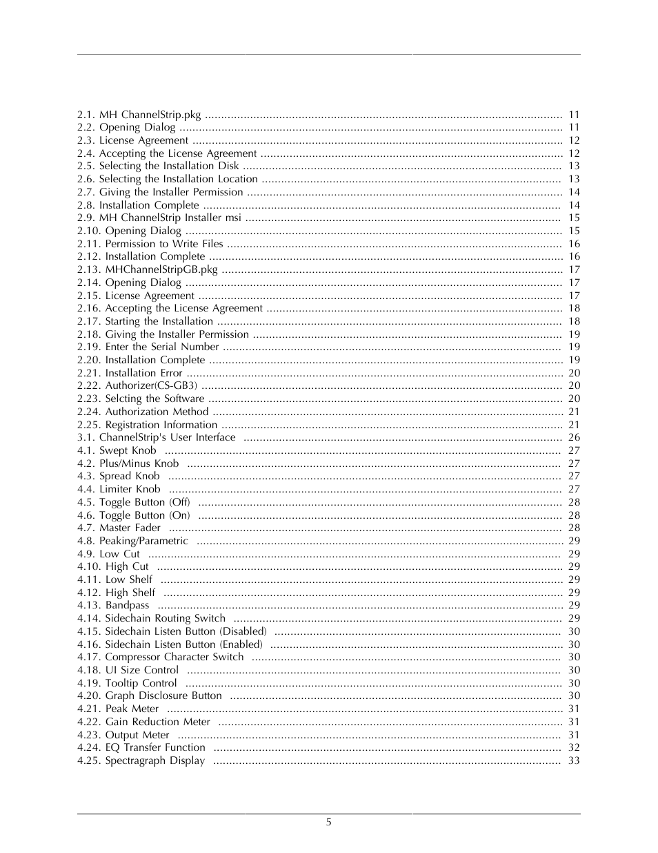 List of figures | Metric Halo ChannelStrip 3 User Manual | Page 5 / 61