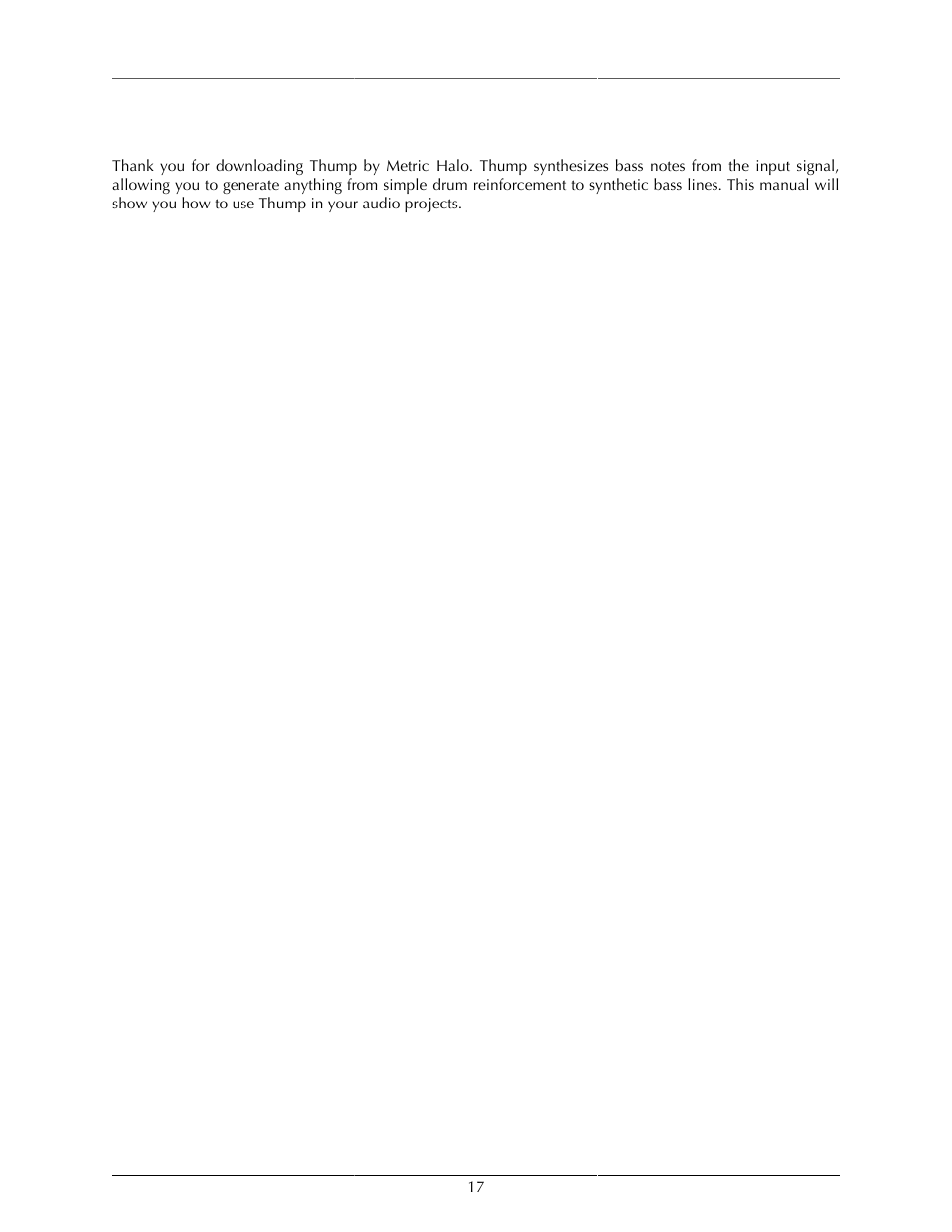 Introduction | Metric Halo Thump User Manual | Page 17 / 33