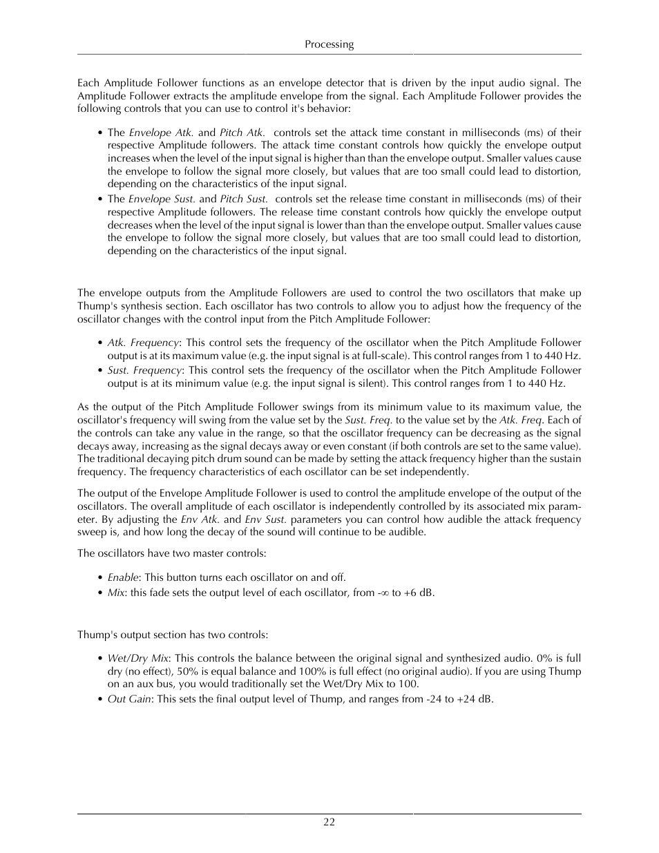 Oscillators, Output, 22 output | Metric Halo Thump User Manual | Page 22 / 33