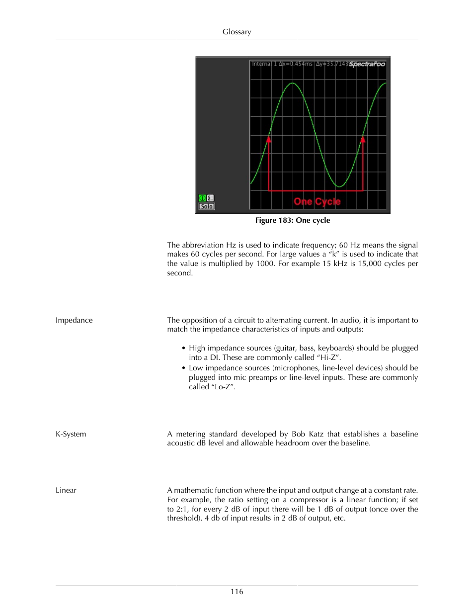 One cycle | Metric Halo SpectraFoo User Manual | Page 116 / 123