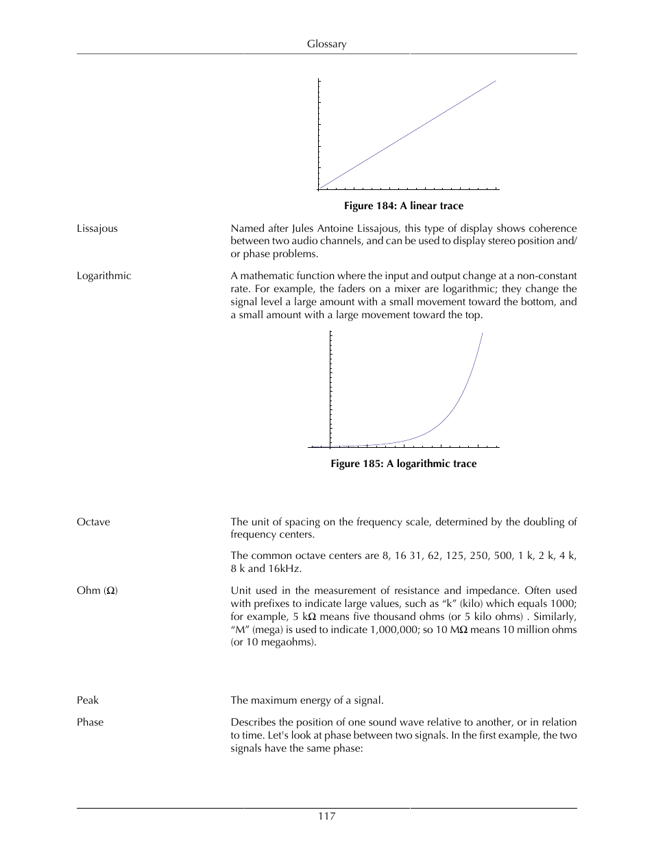 A linear trace, 117 185. a logarithmic trace | Metric Halo SpectraFoo User Manual | Page 117 / 123