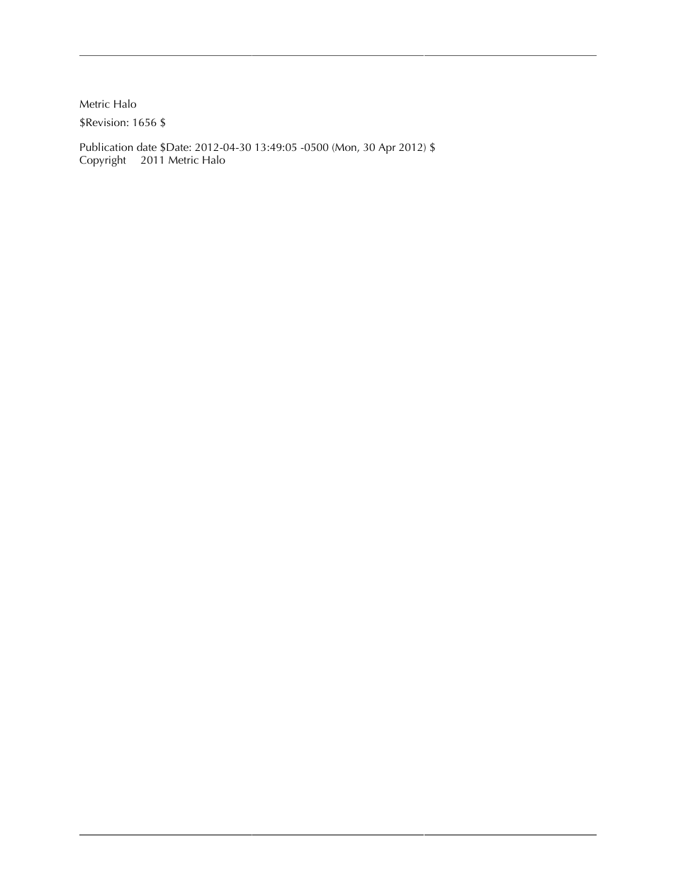 Spectrafoo user's guide | Metric Halo SpectraFoo User Manual | Page 2 / 123