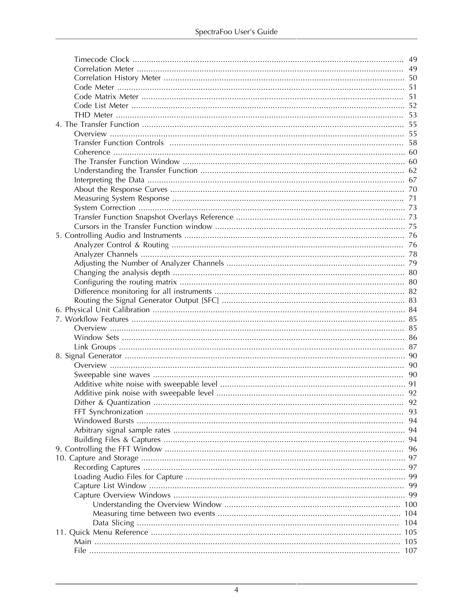 Metric Halo SpectraFoo User Manual | Page 4 / 123