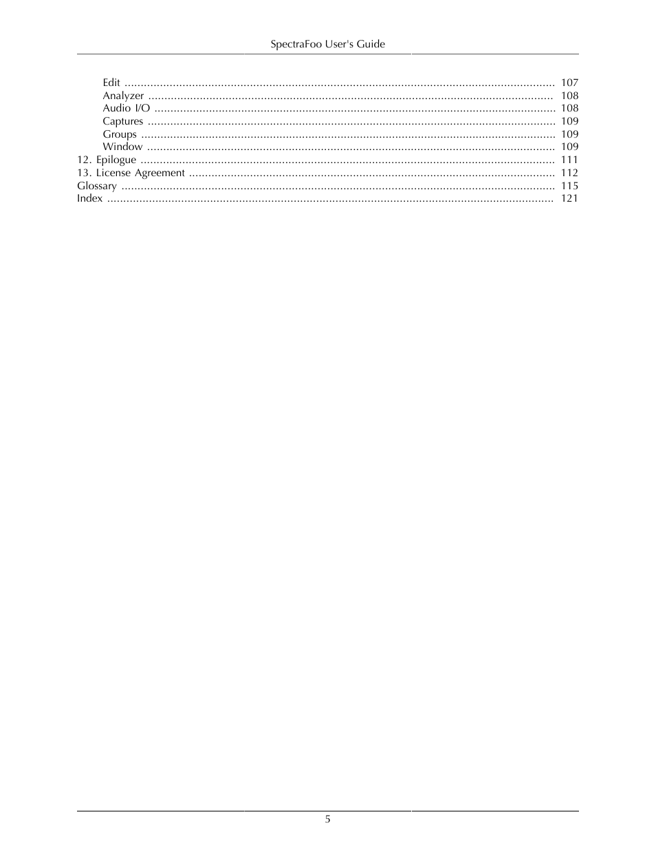 Metric Halo SpectraFoo User Manual | Page 5 / 123