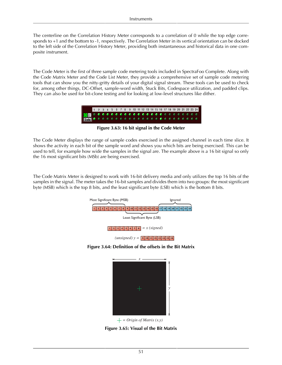 Code meter, Code matrix meter, 51 code matrix meter | 16 bit signal in the code meter, 51 3.65. visual of the bit matrix, Figure 3.65: visual of the bit matrix | Metric Halo SpectraFoo User Manual | Page 51 / 123